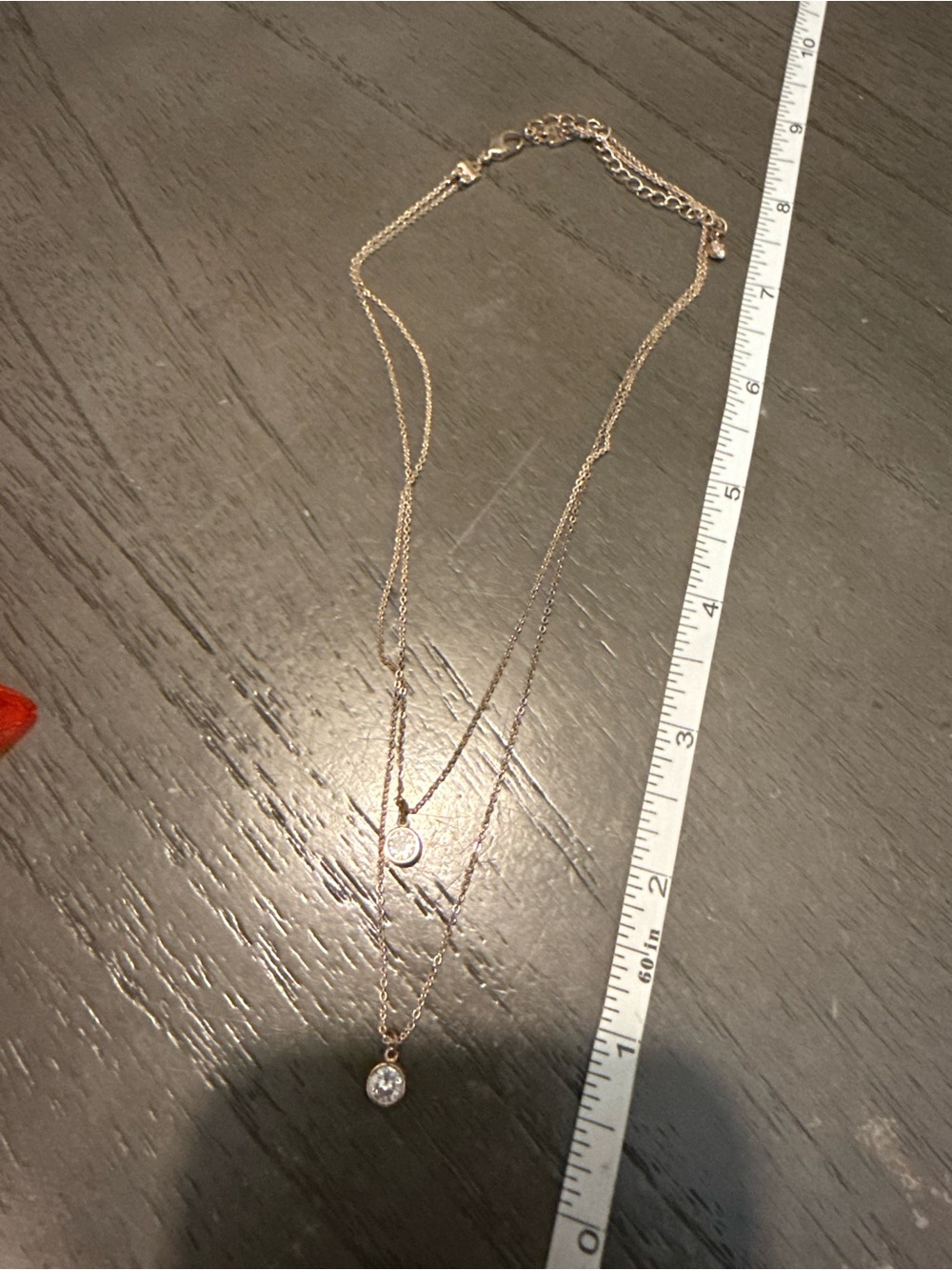 Delicate Rose Gold Layered Pendant Necklace with Cubic Zirconia